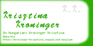 krisztina kroninger business card